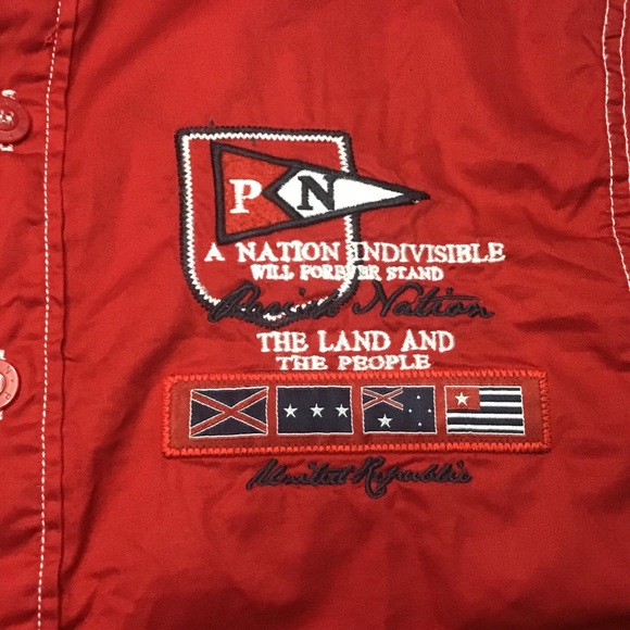 Parish Nation Red Casual Button Down Long Sleeve Shirt Men's Size Medium - Picture 5 of 11